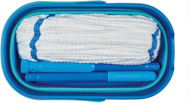 Spontex Ultra Compact Twist Mop und Eimer Set, Mikrofaser-Mopp mit eingebautem Selbstauswringsystem,