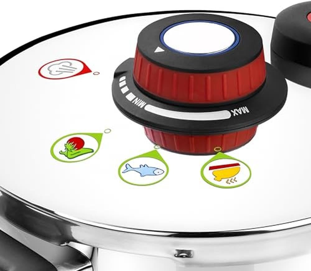 Monix Selecta Duo Set Schnellkochtöpfe 4 und 6 Liter mit Lebensmittelauswahlsystem und automatischem