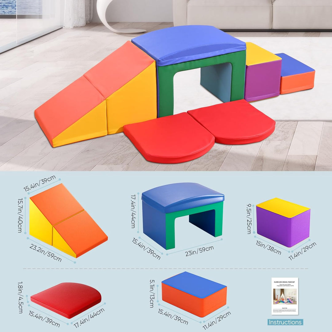 MINENICE Kinder Schaumstoffbausteine, grosse Schaumstoffbausteine, Indoor-Kletterblöcke, Kinderklett