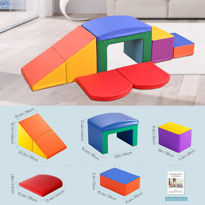 MINENICE Kinder Schaumstoffbausteine, grosse Schaumstoffbausteine, Indoor-Kletterblöcke, Kinderklett