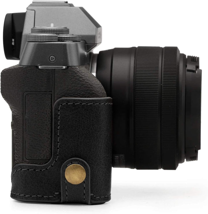 MegaGear MG1885 Ever Ready Kameratasche aus Echtleder, für Fujifilm X-T200, Schwarz, Schwarz