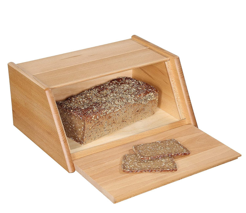 Zassenhaus Brotkasten Montana, Brotkorb mit Klappdeckel, Buche 40 x 30 x 18 cm, 065046 Braun, Braun