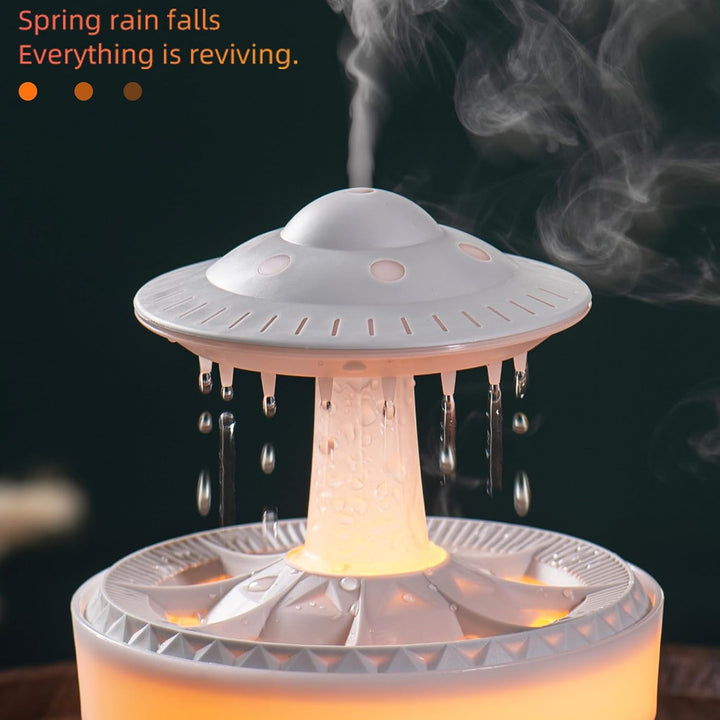 Regenwolken Luftbefeuchter und Diffusor,Luftbefeuchter mit Fernbedienung,7 Farben LED Aromatherapie