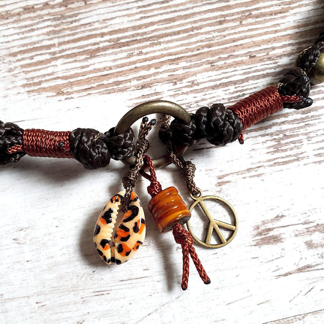 EM-Keramik Kette *Gipsymee* Jackie Brown No. 2 - edles Tau Schmuckhalsband für Hunde - Dunkelbraun,