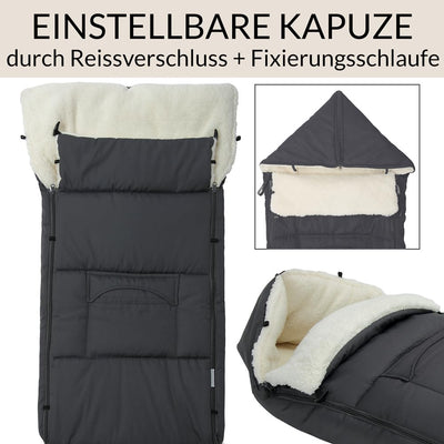 MONZANA® Fusssack für Kinderwagen Baby Winter mit Reflektoren Reissverschluss Waschbar Buggy Babysch