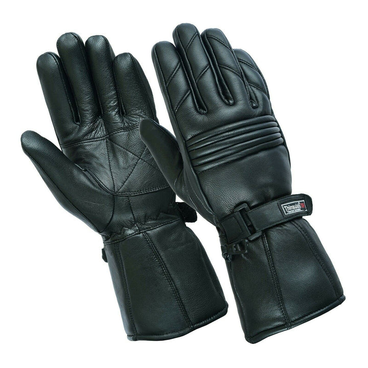 Mens Leather Winter Thermal Labelled Waterproof Inserts Thinsulate Motorcycle Gloves XL, XL