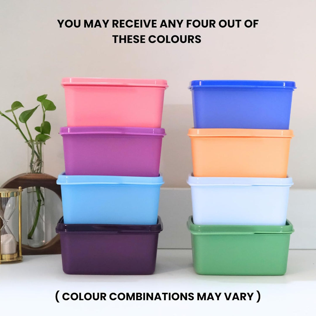 Tupperware Keep Tab Plastic Container Set, 500ml, Set of 4, Multicolour (TUP_B01AXR1M88)
