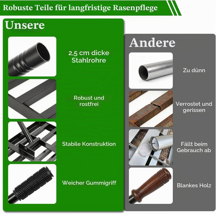 Rasen-Nivellierrechen, Rasen-Einebner, 76×25cm, 76×25cm