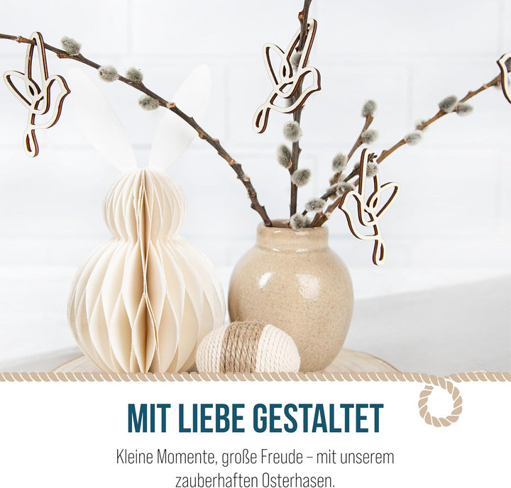 Osterhasen-Dekoration: Hasen-Osterdeko aus Papier, Osterhase Deko-Figur, Hase für Tisch & Ostergeste