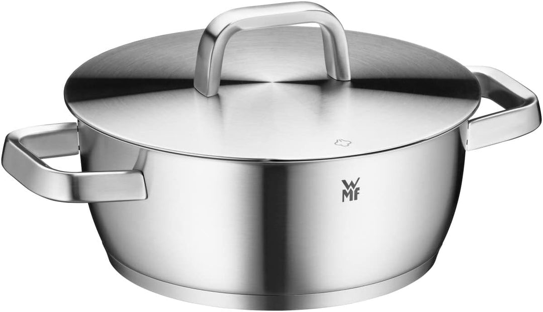 WMF Iconic Kochtopf gross 22cm, Metalldeckel, Bratentopf Induktion 3,2l, grosser Topf, Cromargan Ede