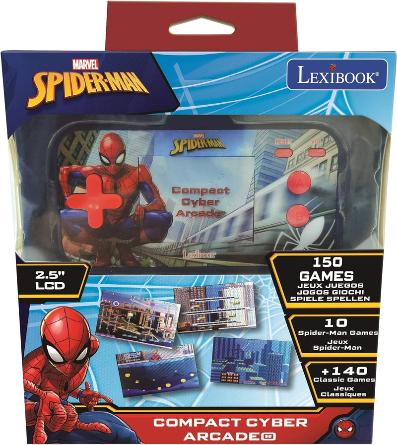 Lexibook JL2367SP Spider-Man Marvel Peter Parker Compact Cyber Arcade Tragbare Spielkonsole, 150 Gam