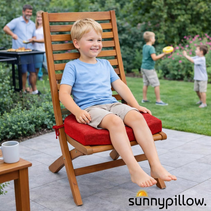 sunnypillow 2er Set Stuhlkissen 45 x 45 cm wasserdicht UV-lichtecht 7cm dick - Outdoor Polsterauflag
