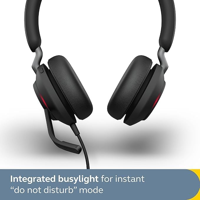 Jabra Evolve2 40 SE - Kabelgebundenes Stereo-Headset mit Geräuschunterdrückung und 3-Mikrofon-Techno