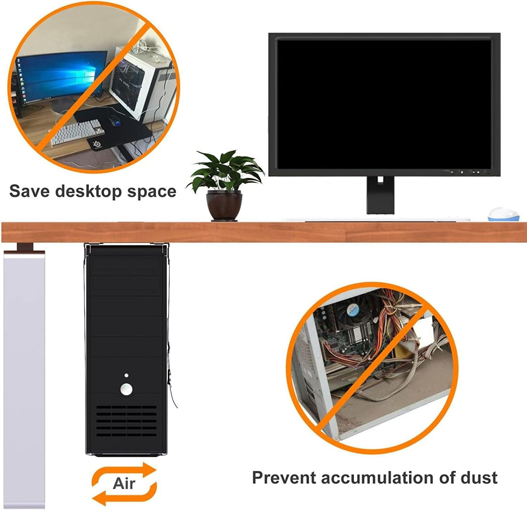 Techly 102239 PC-Halterung für Wand oder Schreibtisch, Schwarz