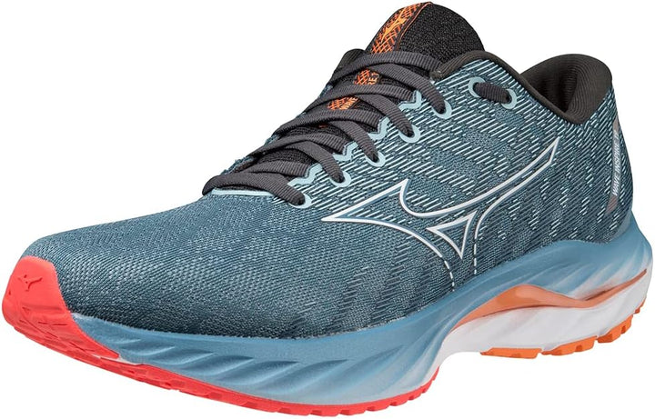 Mizuno Herren Wave Inspire 19Sneaker 44 EU Provincial Blue White Light Orange, 44 EU Provincial Blue