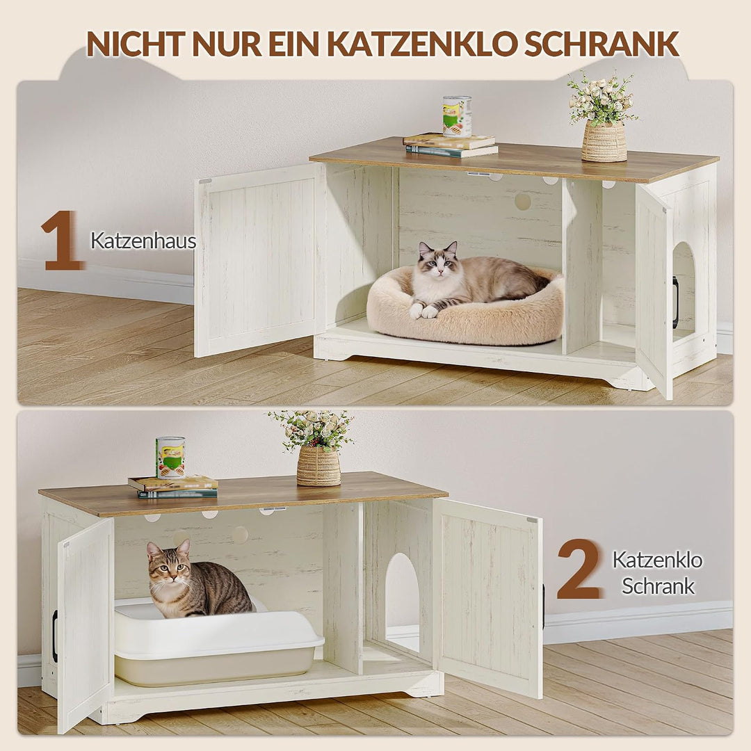 Katzenklo Schrank, Katzenklo Versteckt Schrank Möbel, Katzenhaus Holz, Katzenschrank Beistelltisch m