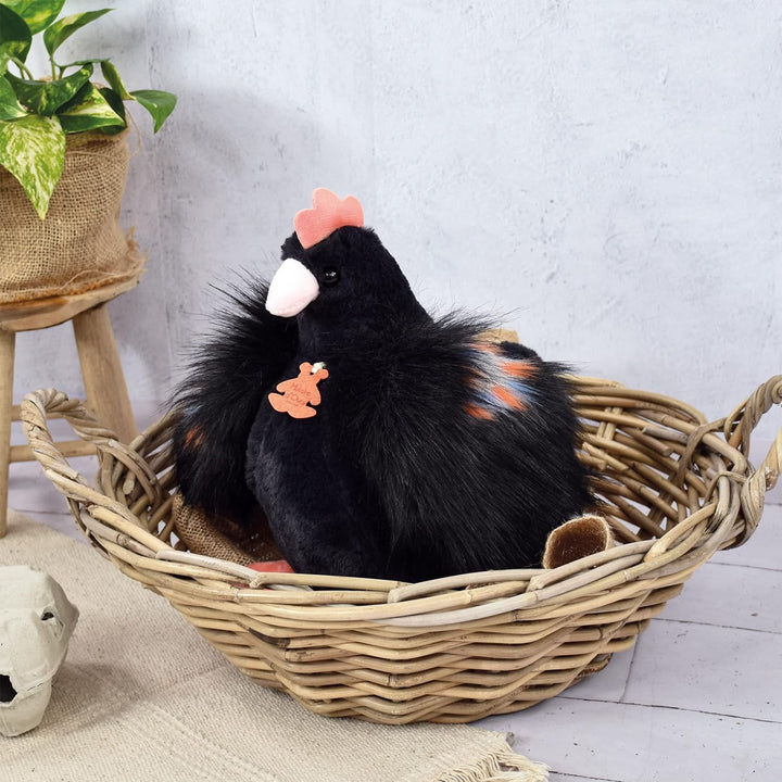 Histoire d'ours - Plüschtier Henne – Schwarz – 20 cm – Les Champes Chic – HO3163