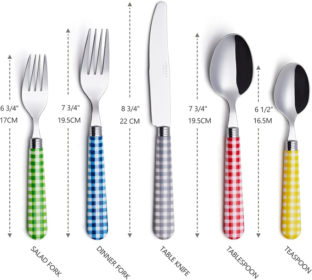 ANNOVA Besteckset, 20-teilig, Griff aus Edelstahl - 4 x Tafelmesser; 4 x Tafelgabeln; 4 x Salatgabel