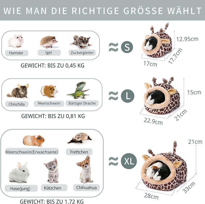JanYoo Kleintierhöhle für Chinchilla, Igel, Meerschweinchen, Käfigzubehör, Spielzeug, für Bartagame,