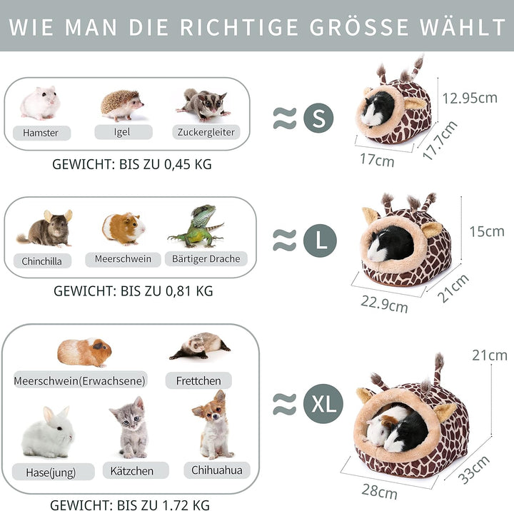 JanYoo Kleintierhöhle für Chinchilla, Igel, Meerschweinchen, Käfigzubehör, Spielzeug, für Bartagame,