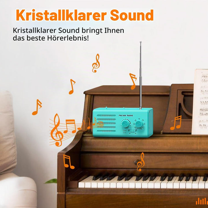 Transistorradio – AM FM Tragbares Radio mit Bestem Empfang, Eingebautem Lautsprecher, Kopfhöreransch