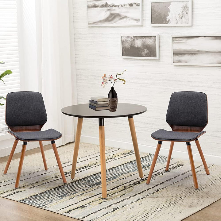 Mingone 2er-Set Esszimmerstühle Küchenstuhl Polsterstuhl im Wohnzimmer Loungesessel aus Massivholz D