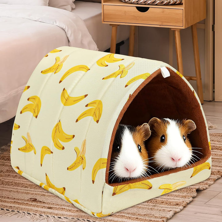 UPINS Meerschweinchenbett, Meerschweinchenversteck waschbar, Kleintierhaus, Käfigzubehör für Zwergka