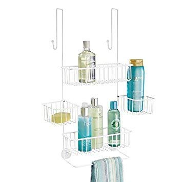 mDesign Duschregal ohne Bohren – Duschablage für Shampoo, Duschgel, Waschlappen etc. – praktische Au