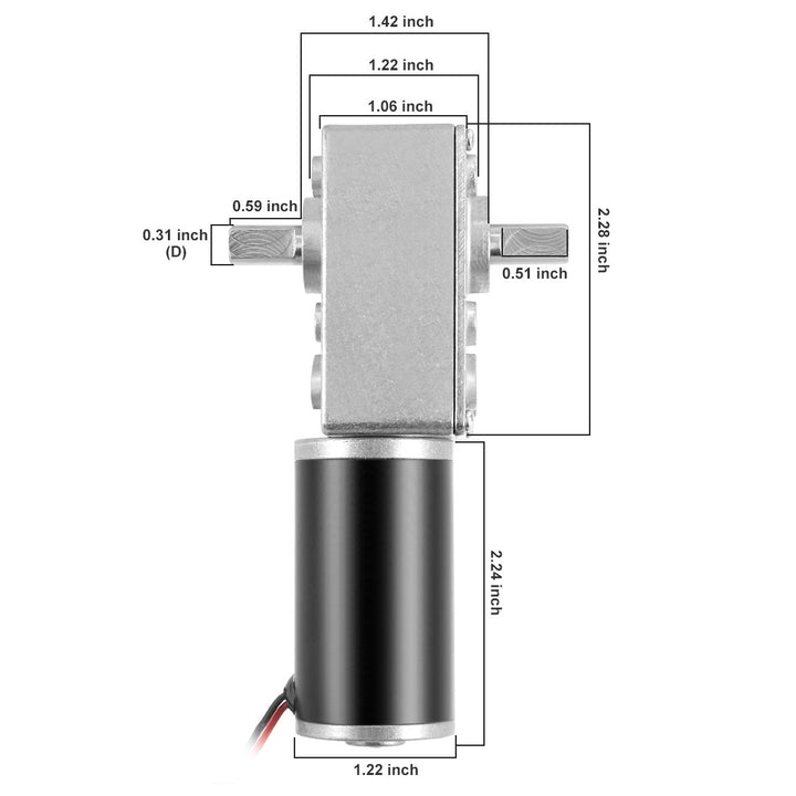 sourcing map Doppelwellen Wurm Zahnrad Motor DC 12V 40RPM Hoch Drehmoment Geschwindigkeit Reduzierun
