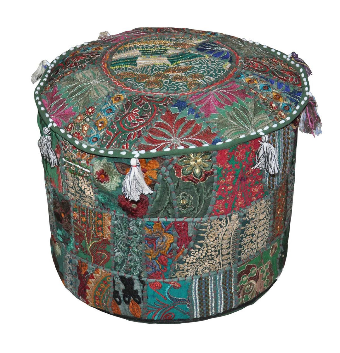 Rajasthali Traditionelle indische Startseite Dekorative osmanischen Handgemacht und Patchwork Hocker