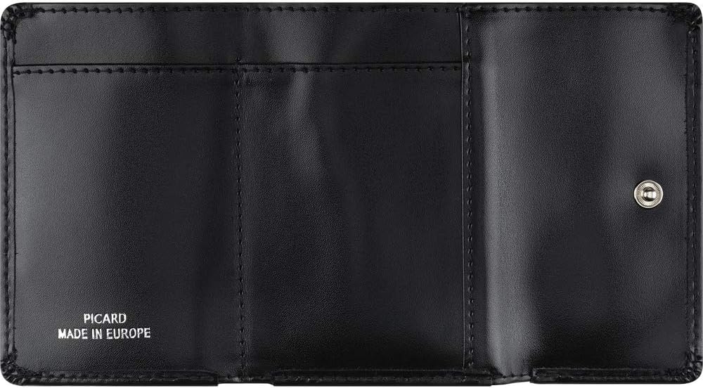 Picard Damen Geldbörse Offenbach aus Echtleder OneSize | mit Druckknopf | Geldbörse | Alltag Schwarz
