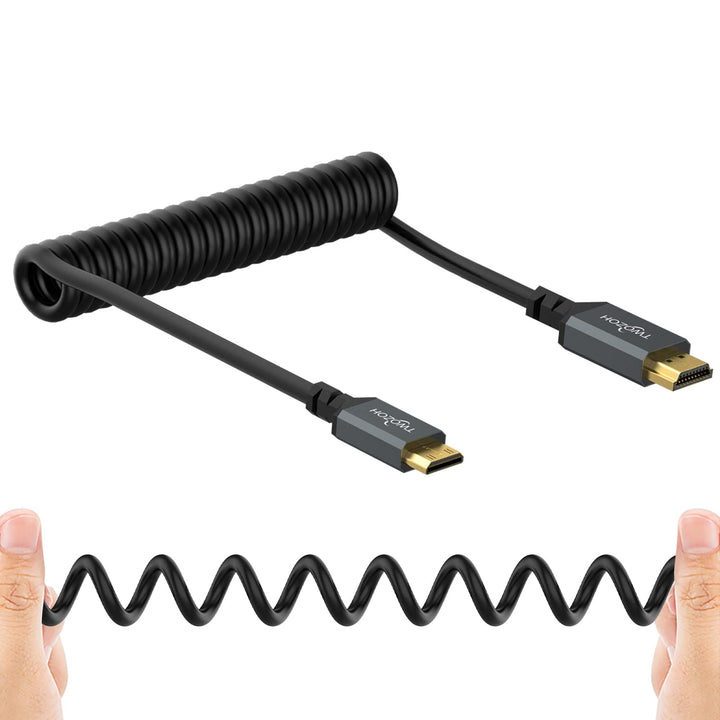 Twozoh Mini HDMI auf HDMI Spiral kabel, Mini HDMI auf Full HDMI Kabel für Projektor, Monitor, Camcor