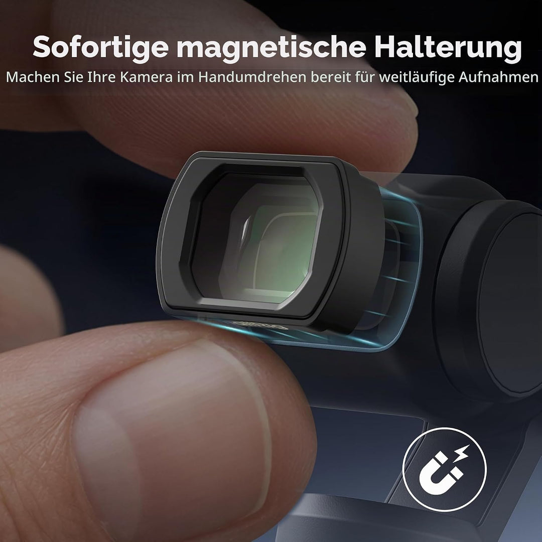 SMALLRIG 0,72x Weitwinkelobjektiv für DJI Osmo Pocket 3, magnetische Befestigung für schnelle Instal
