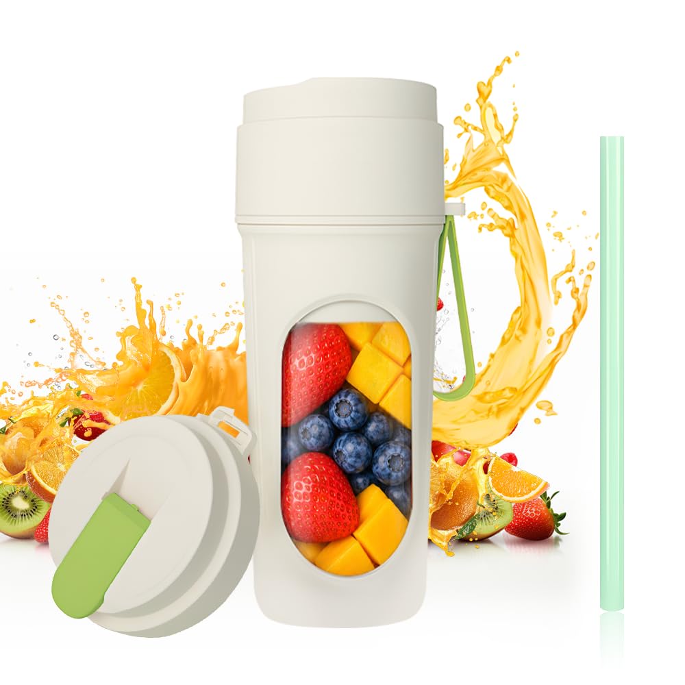 Tragbarer Mixer für Smoothie, 450ml Mixer Smoothie Maker To Go Mini Mixer to Go USB Aufladbarer Mini