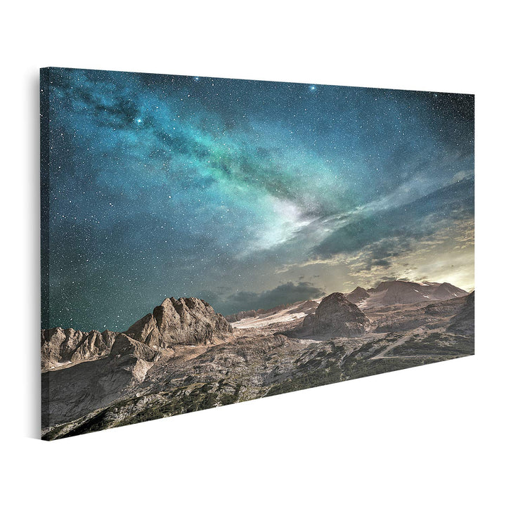 islandburner Bild auf Leinwand Milchstrasse In Der Morgendämmerung In Einer Berglandschaft Bilder Wa