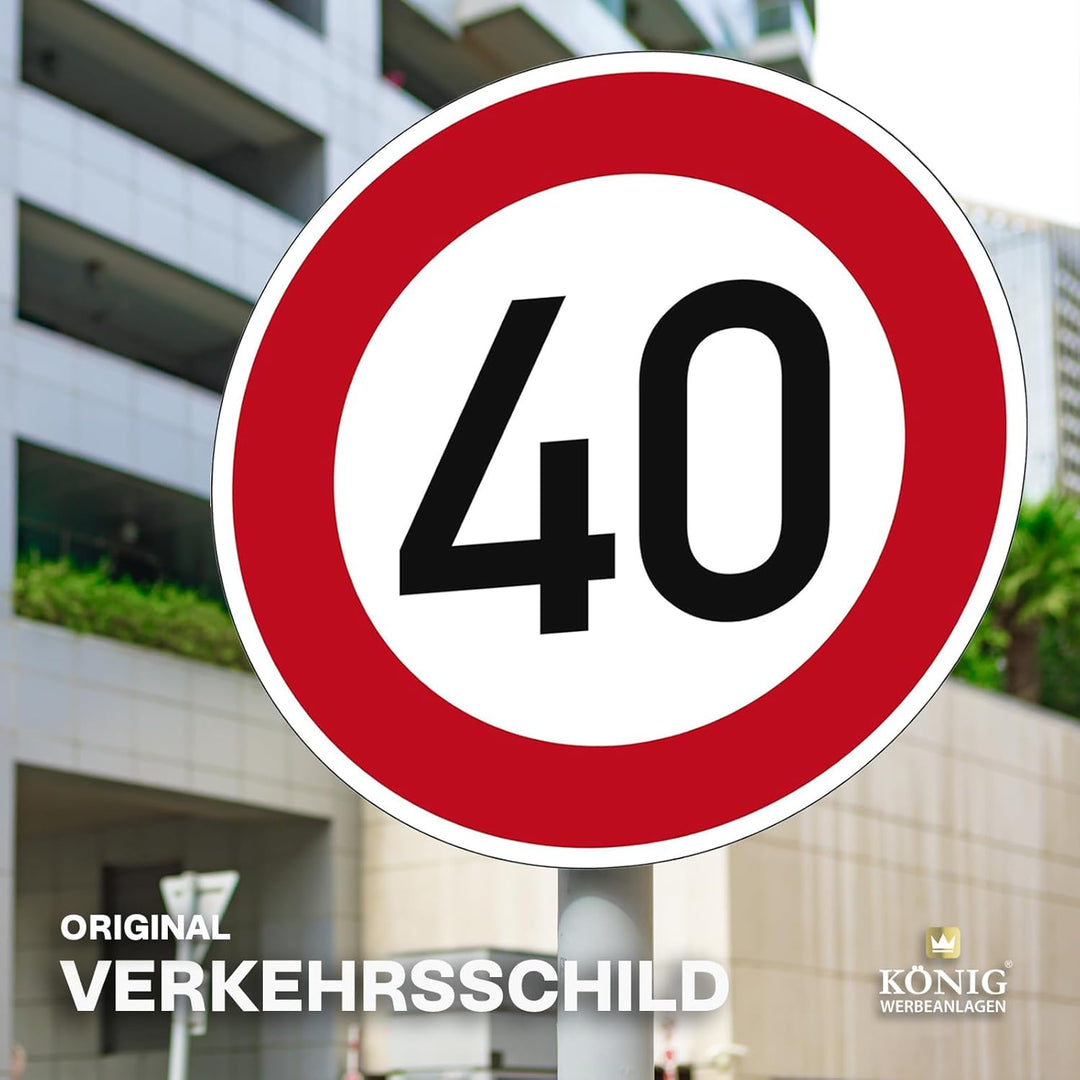 Verkehrszeichen Zulässige Höchstgeschwindigkeit 40 Nr. 274-40 | Ø 420mm, Alu 2mm, RA1 | Original Ver