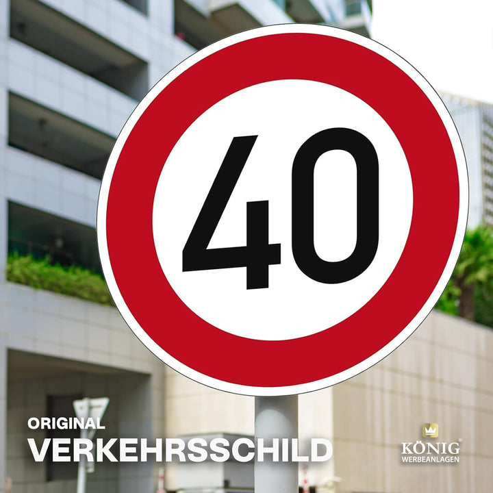 Verkehrszeichen Zulässige Höchstgeschwindigkeit 40 Nr. 274-40 | Ø 420mm, Alu 2mm, RA1 | Original Ver