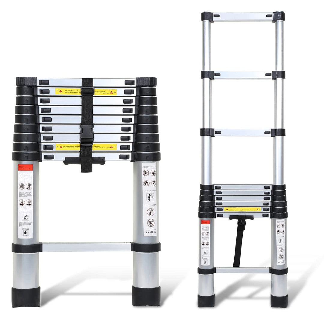 Ansobea Teleskopleiter 4.4m Multifunktion Teleskop-Design Alu-teleskopleiter Fingerschutz Ausziehlei