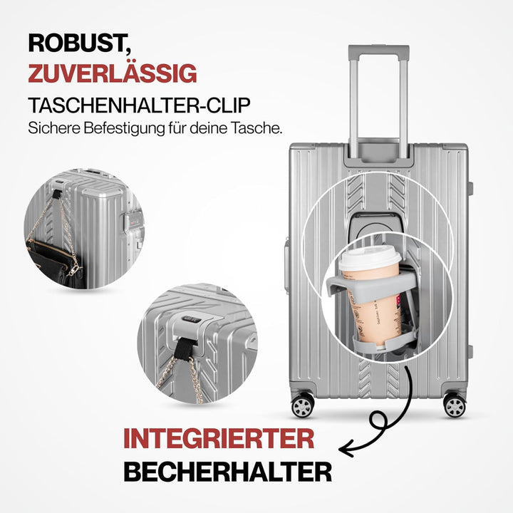 WINLIFE SPARSET M+XL Reisekoffer Alu-Rahmen mit ABS & TSA Nummern-Schloss Handgepäck M(53cm)+Checkin