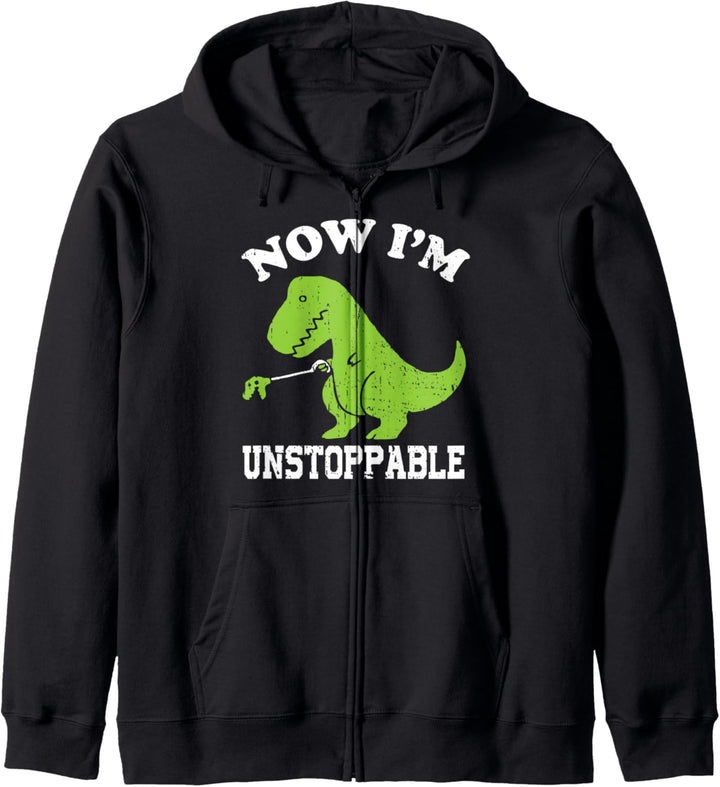 Now I Am Unstoppable Funny T-Rex Kapuzenjacke