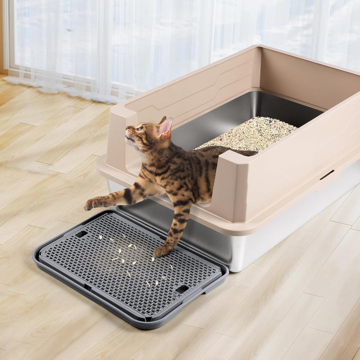 grosse Katzentoilette Rampe Matte, 42x30CM Katzentreppe, Katzenstreu Catcher für automatische selbst