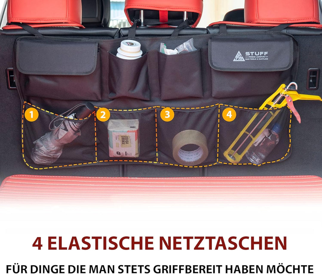 Auto Organizer für den Kofferraum - Perfekter Halt durch starken Klett an Rückseite - [84x46cm] - Ko