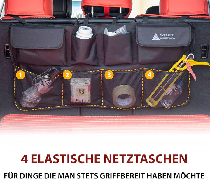 Auto Organizer für den Kofferraum - Perfekter Halt durch starken Klett an Rückseite - [84x46cm] - Ko