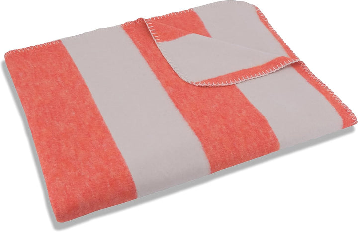 sleepling Kuscheldecke Made in Germany, Sofadecke, 150 x 200 cm,Made in Green, waschbar, orange beig