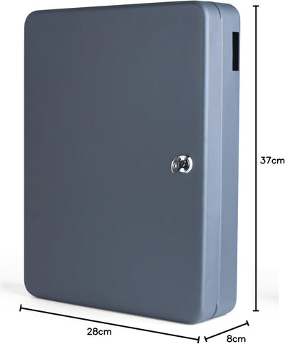 Pavo 8027064 Schlüssel-Kasten/Schrank, 140 Haken mit seitlichem Schlüsseleinwurf, dunkelgrau 140 Hak
