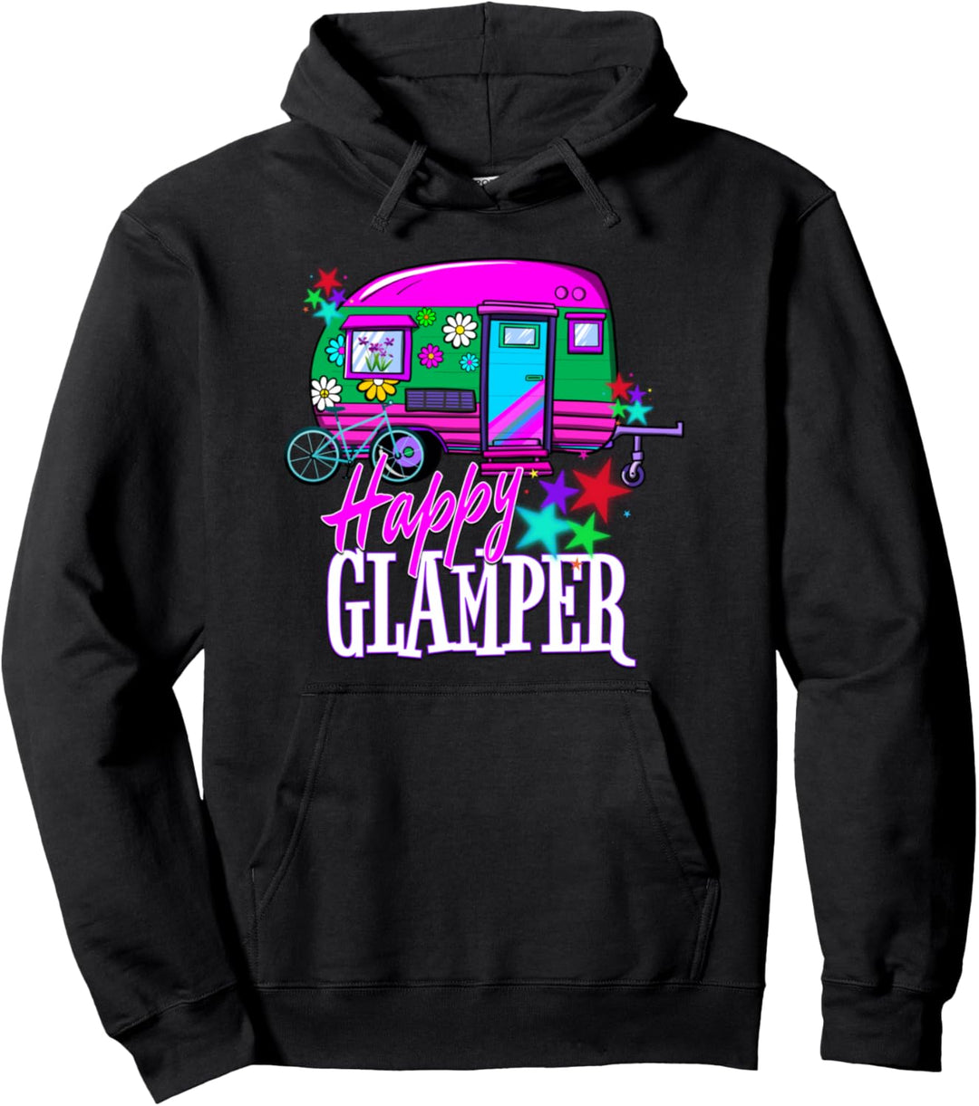 HAPPY GLAMPER RV Glamping lustige Camping Shirts Pullover Hoodie