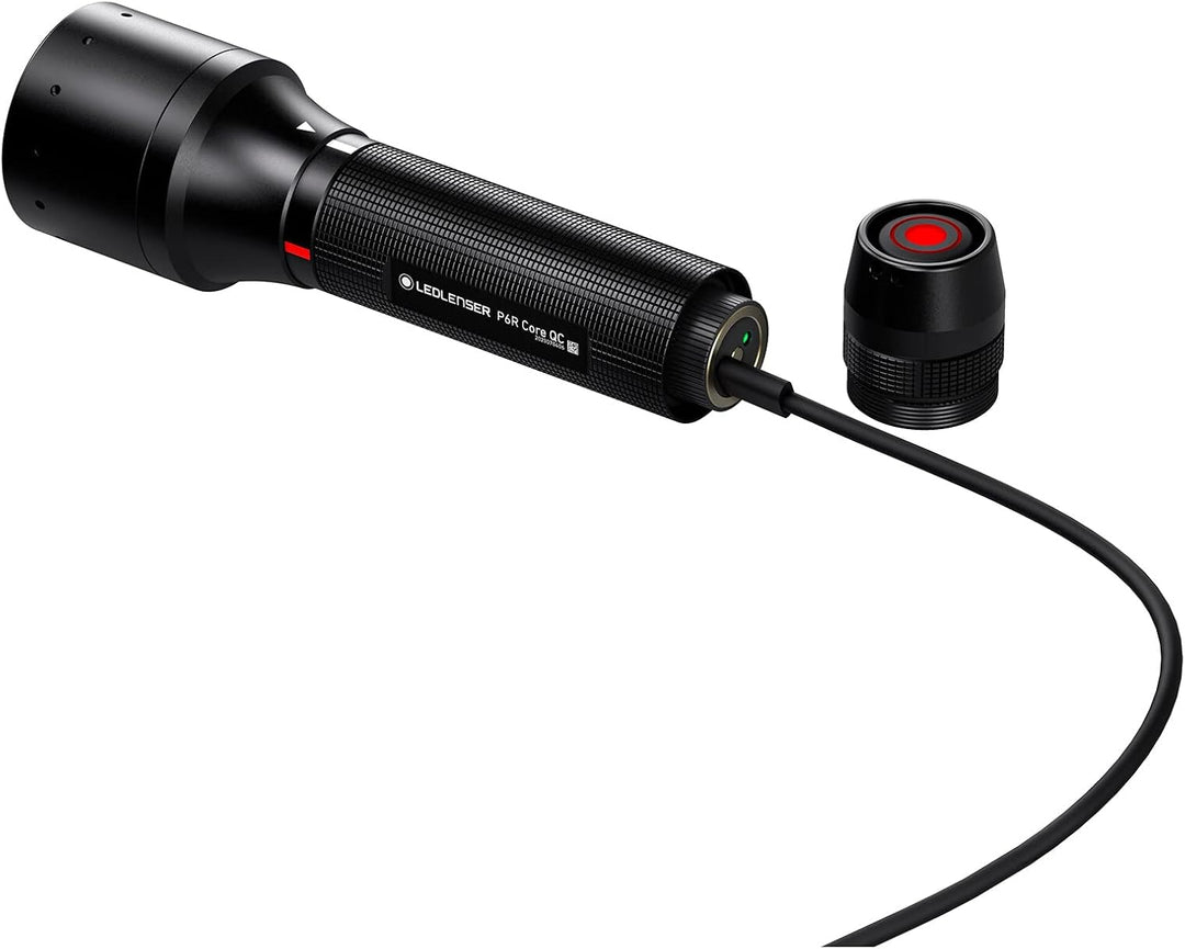 Ledlenser P6R Core QC LED Taschenlampe, Multicolor-LED (weiss, rot, grün, blau), aufladbar mit 18650