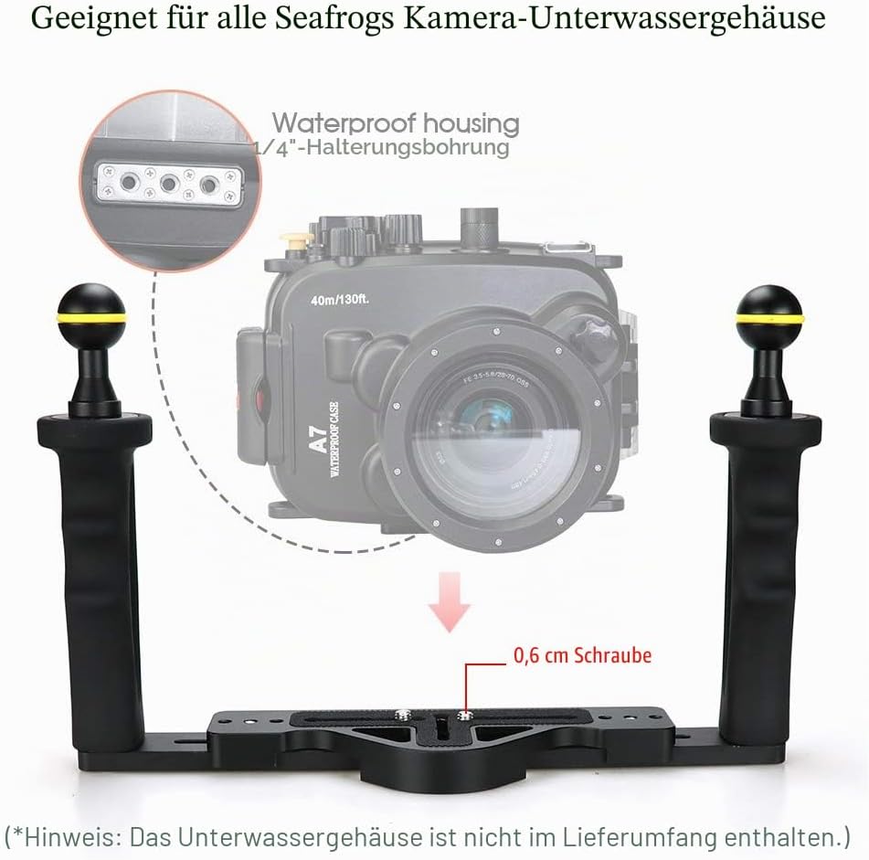 Sea frogs Aluminium Tray/Grip for Underwater Camera Housings, Aluminium Tray/Grip