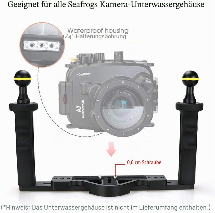 Sea frogs Aluminium Tray/Grip for Underwater Camera Housings, Aluminium Tray/Grip
