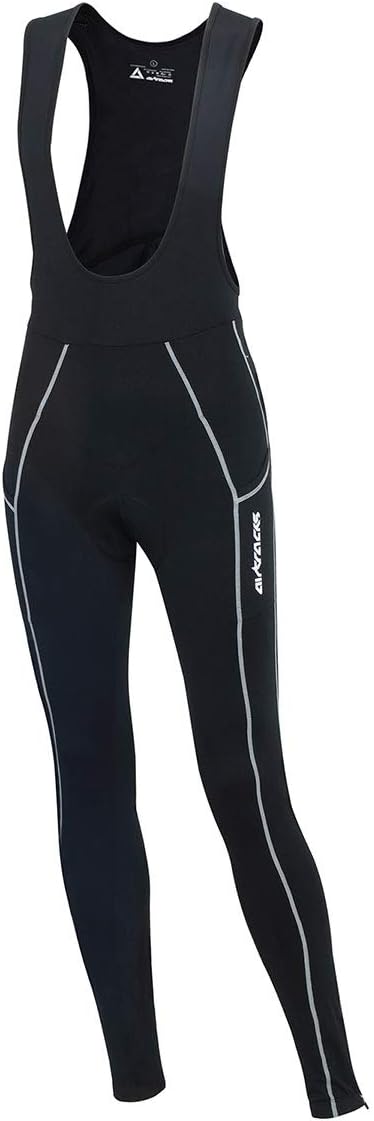 Airtracks Herren Thermo Fahrradhose Lang mit Trägern Pro - Trägerhose Lang - BIB Radhose - Träger Ra